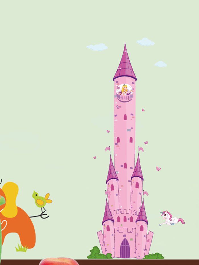 Autocollant Mural De Chateau De Princesse Pegasus Dessin Anime En Pink Rosegal Com France