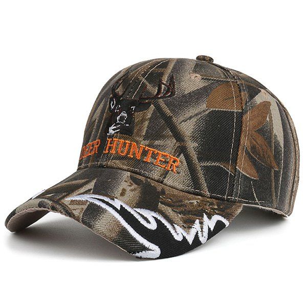 

Camo Letters Deer Head Embroidered Baseball Hat, Colormix