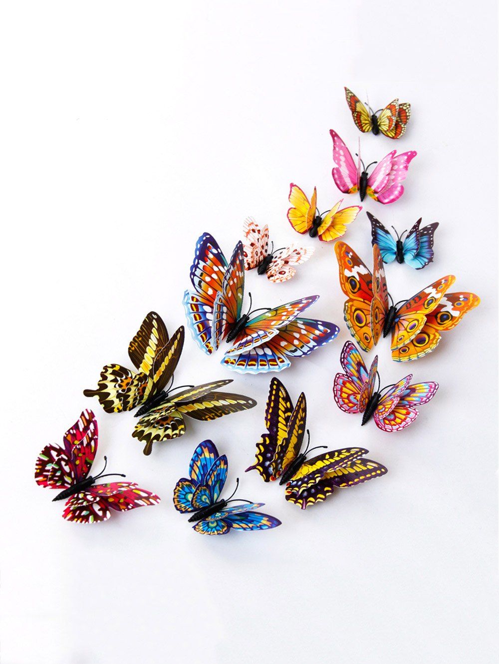 

12 PCS 3D DIY Noctilucence Butterfly Wall Sticker, Colorful