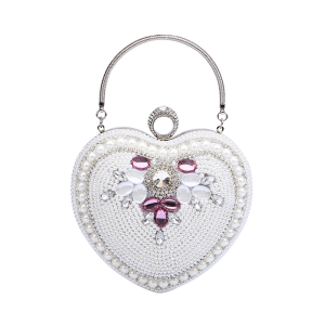 Heart Shaped Beading Evening Bag