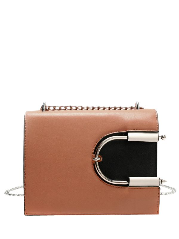 [39 OFF] Color Blocking Chain Crossbody Bag Rosegal