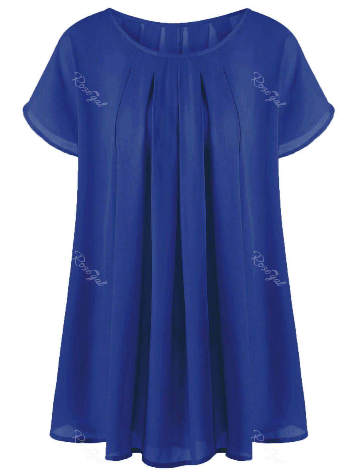 

Plus Size Longline Drape Blouse, Blue