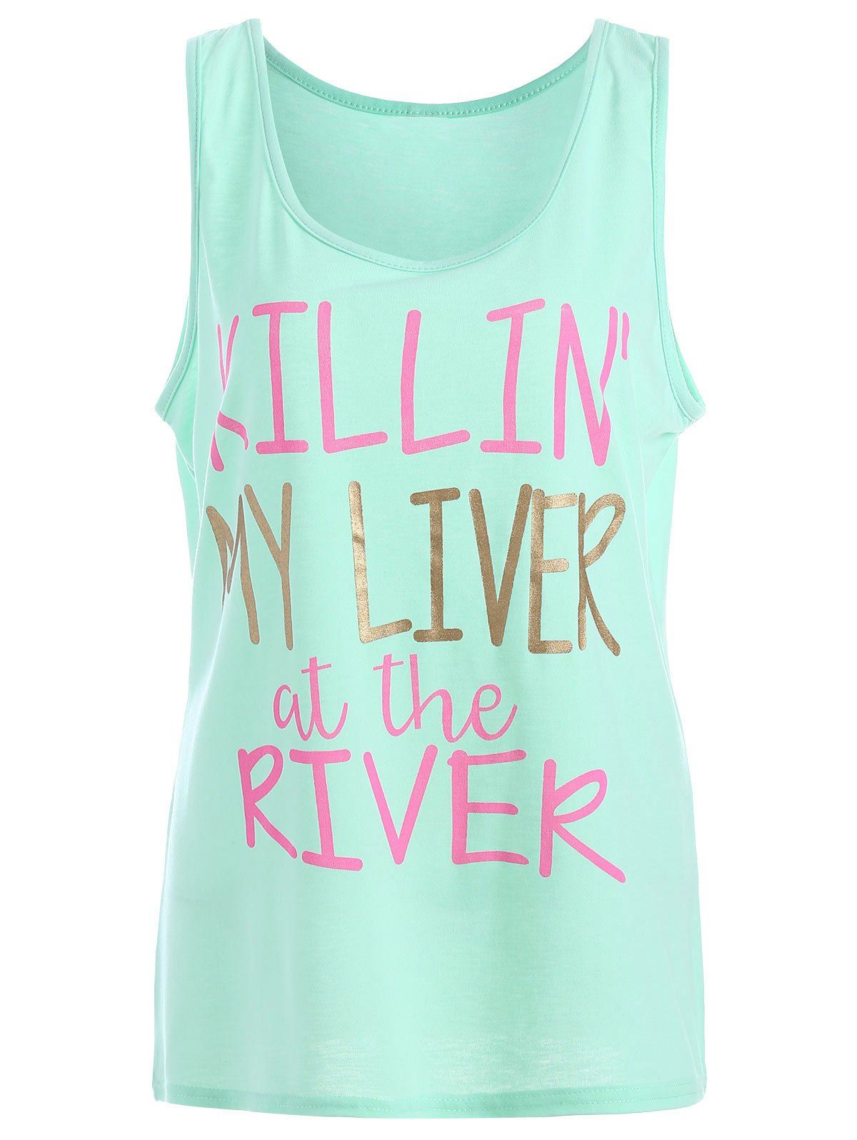 

My Liver At The River Graphic Tank Top, Mint