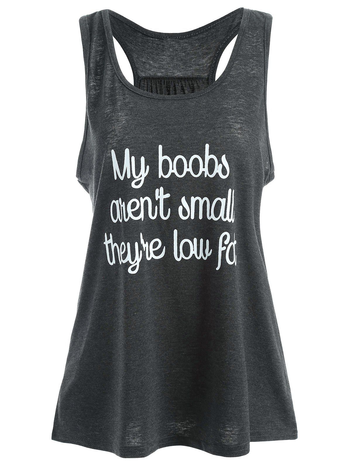 

My Boobs Low Fat Graphic Tank Top, Deep gray