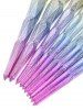 10 Pcs Glitter Rainbow Makeup Brushes Set -  