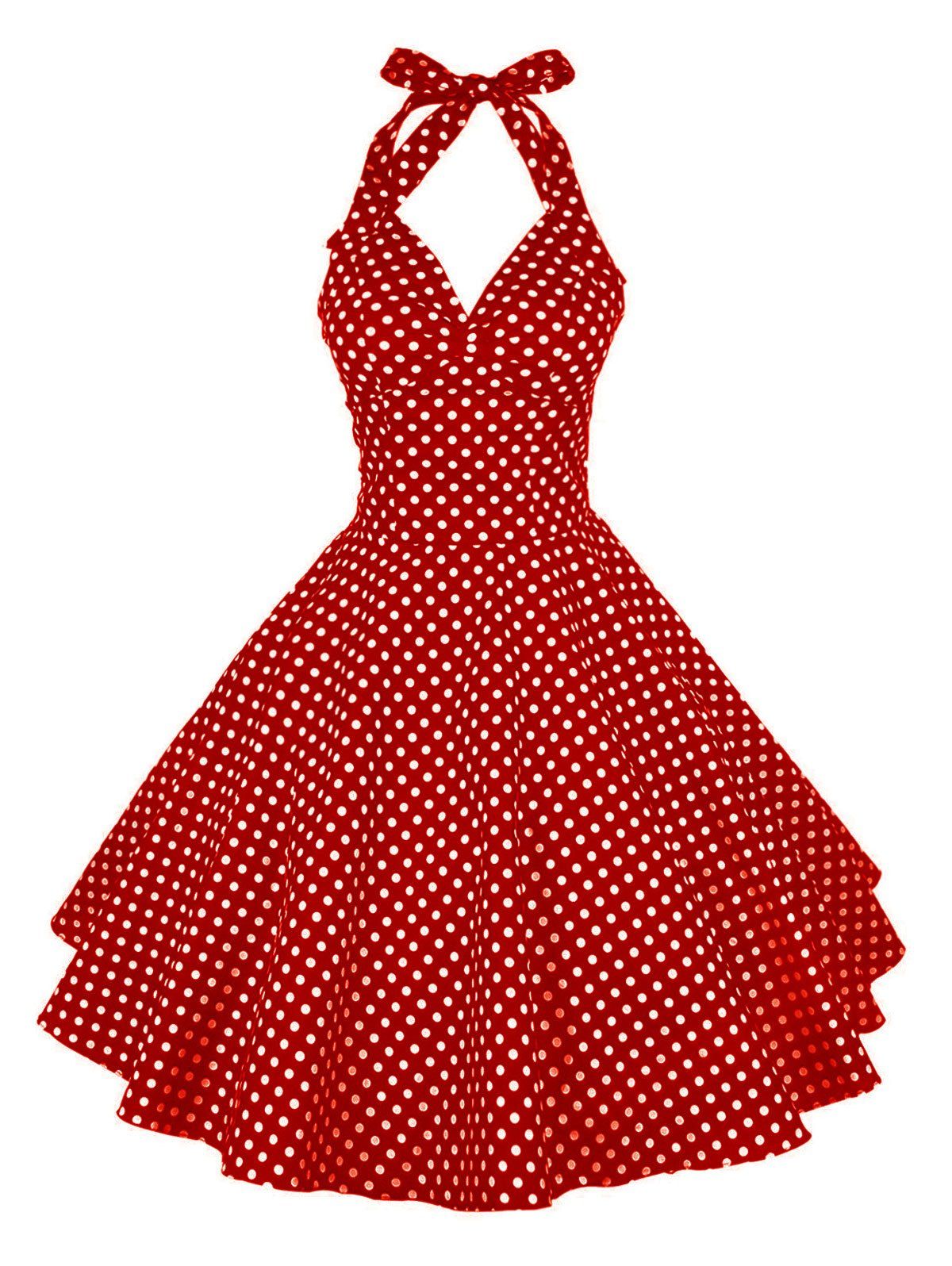 Outfits Vintage Halter Polka Dot Pin Up Dress  