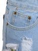 Pantalons brodés à la mode - Bleu clair XL