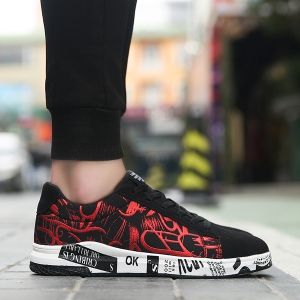Tie Up Line Printed Casual Shoes