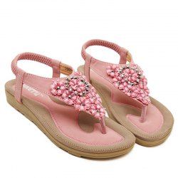 Rhinestone Blossom Thong Sandals