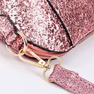 pink glitter crossbody purse