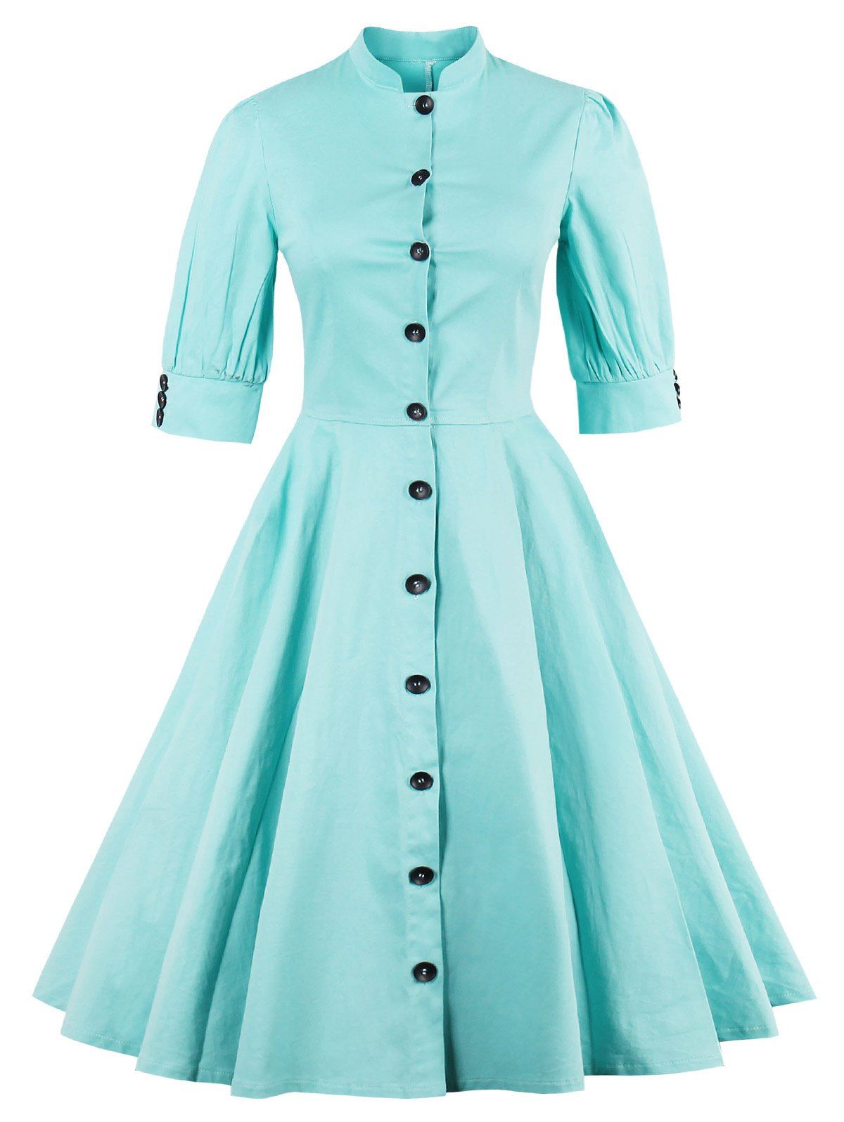 collar button up dress