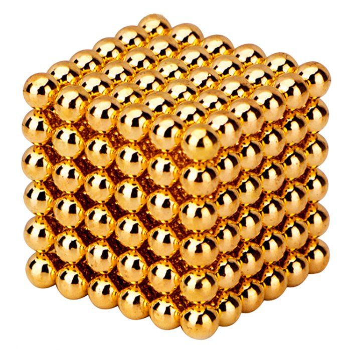 

216 Pcs 3mm Education Toys Magnet Toys Multi Molding Magnetic Balls, Golden