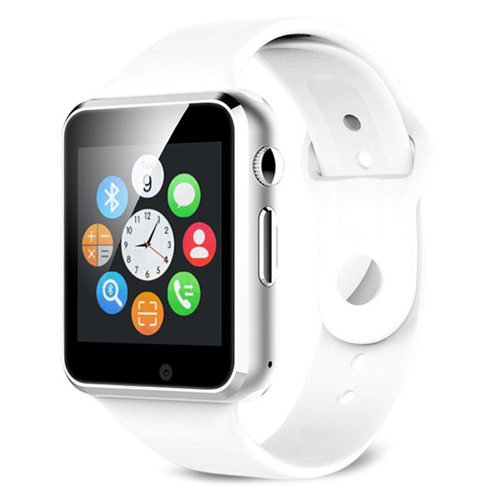 

A1 Bluetooth Smart Watch Phone with Sleep Monitor Pedometer Camera Single SIM, White