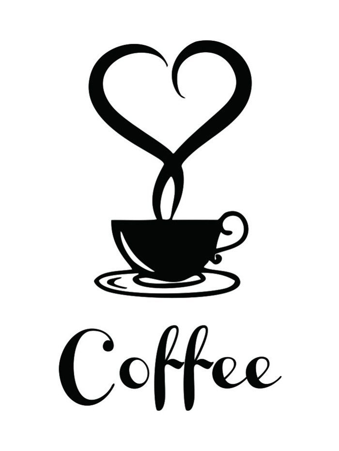 

Coffee Pattern Removable Kitchen Wall Sticker, Black