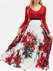 maxi dress empire waist floral line rosegal sleeve dresses clothing