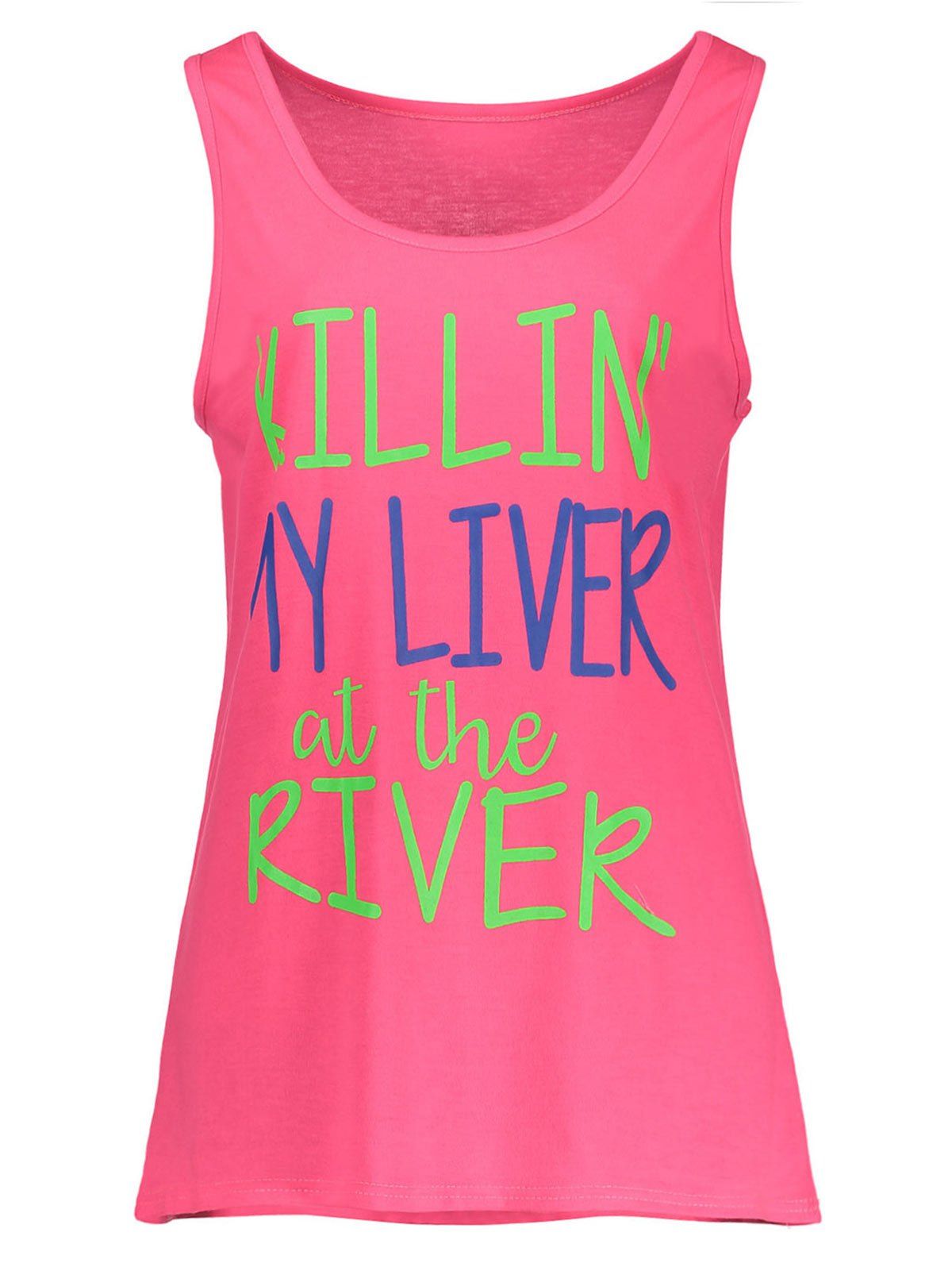

My Liver At The River Graphic Tank Top, Rose red