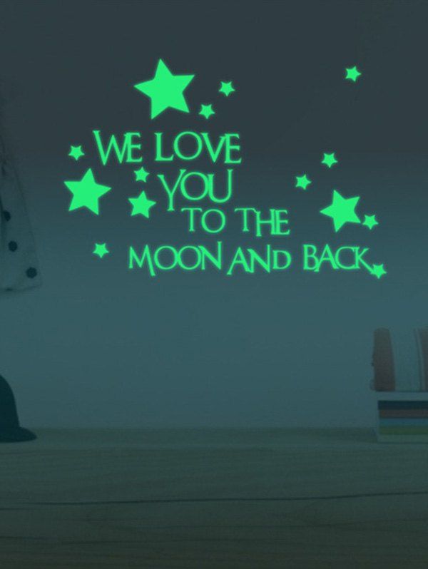 

Luminous Star Quote Vinyl Stickers For Wall, Neon green