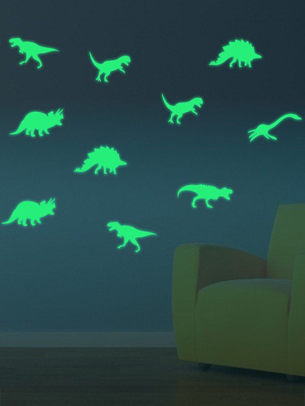 

Cartoon Dinosaur Animal Luminous Wall Art Stickers, Neon green