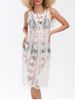 See Thru Sleeveless Lace Cover Up Dress -  