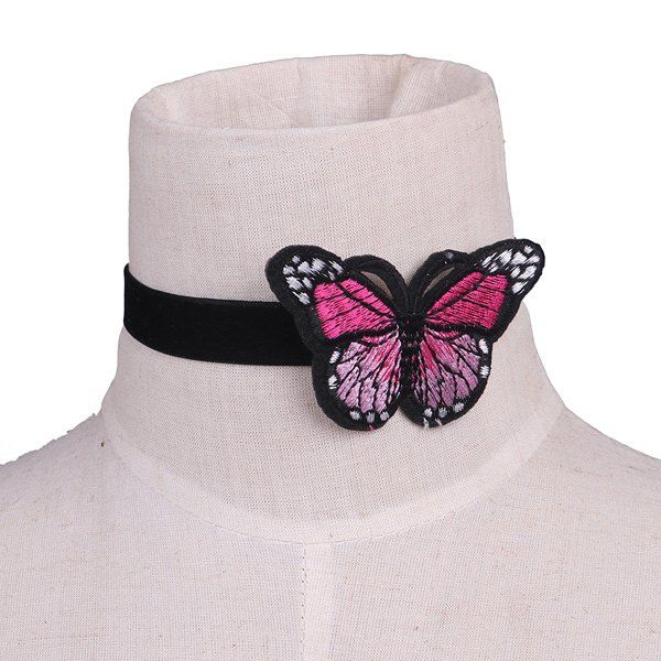 

Embellished Butterfly Embroidery Velvet Choker Necklace, Black