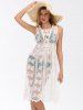 See Thru Sleeveless Lace Cover Up Dress -  