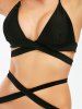 String Halter Wrap Bikini Set -  
