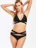 String Halter Wrap Bikini Set -  