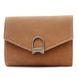 Suede Tri Fold Small Wallet