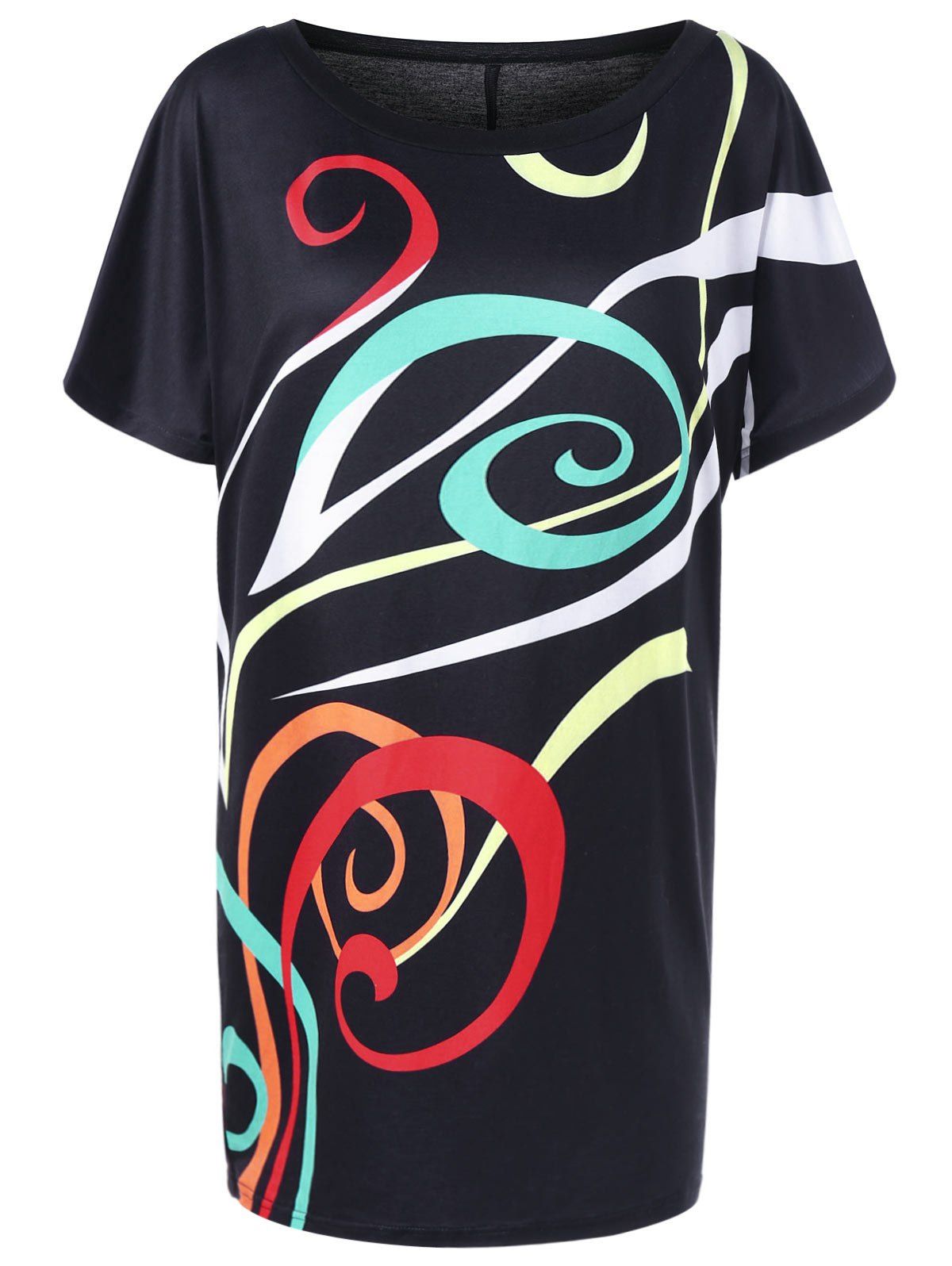 

Shift Graphic T-Shirt Dress, Black