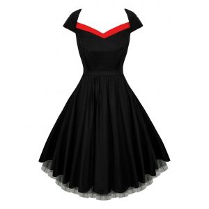 Mesh Insert Skater Vintage Dress