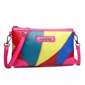 Stitching Faux Leather Crossbody Bag
