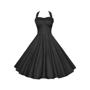 Backless Halter Party Vintage A Line Dress