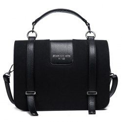 Suede Twin Straps Flap Tote Bag