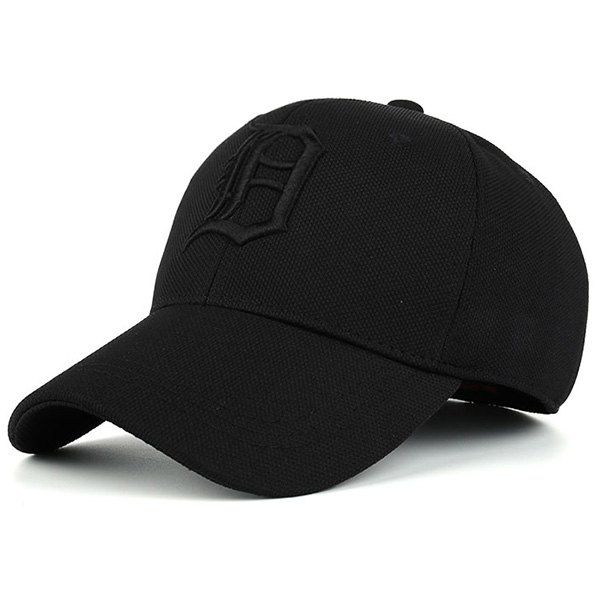 

Gothic Letter Embroidered Baseball Hat, Full black