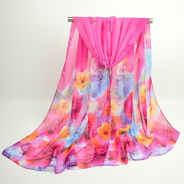 

Watercolour Multicolor Floral Printing Shawl Scarf, Tutti frutti