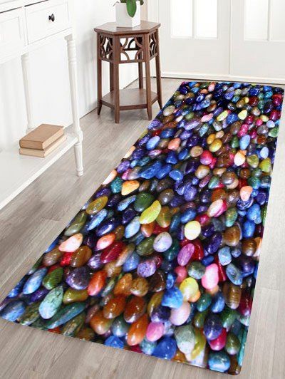 

Colorful Stone Anti Slip Coral Velvet Floor Rug