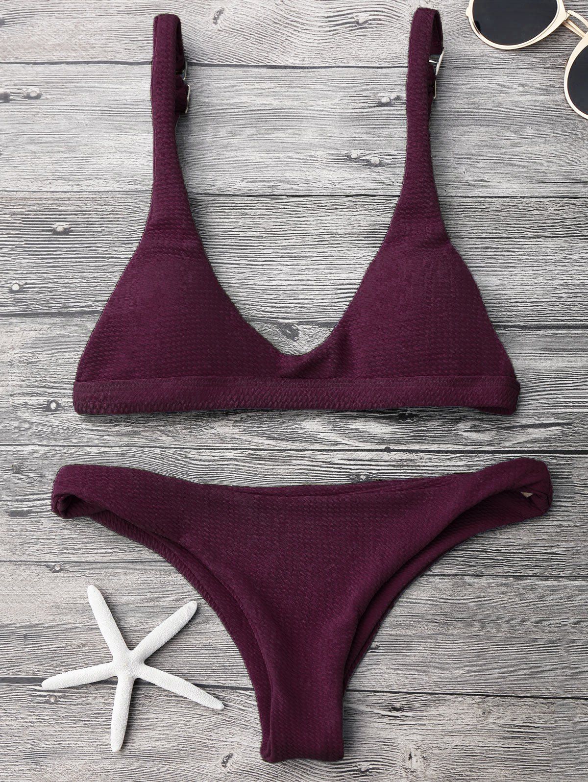 

Padded Scoop Neck Bikini Set, Merlot