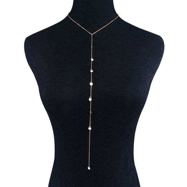

Disc Sequins Y-Shape Long Necklace, Golden