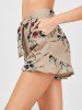 Belted High Waisted Floral Shorts -  