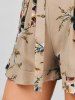 Belted High Waisted Floral Shorts -  