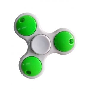 

LED Light Rotating Tirangle Fidget Spinner, White/green