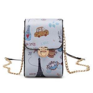 Push Lock Print Mini Crossbody Bag