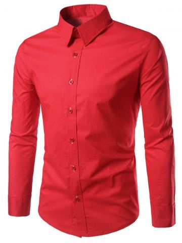 red button up long sleeve shirt