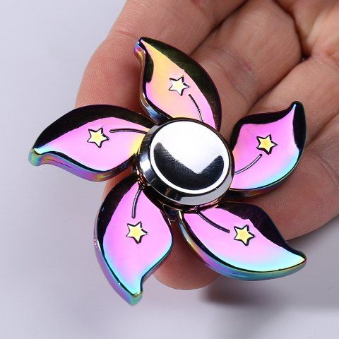 Colorful 6 6cm Time Killer Rainbow Floral Edc Metal Fid Spinner