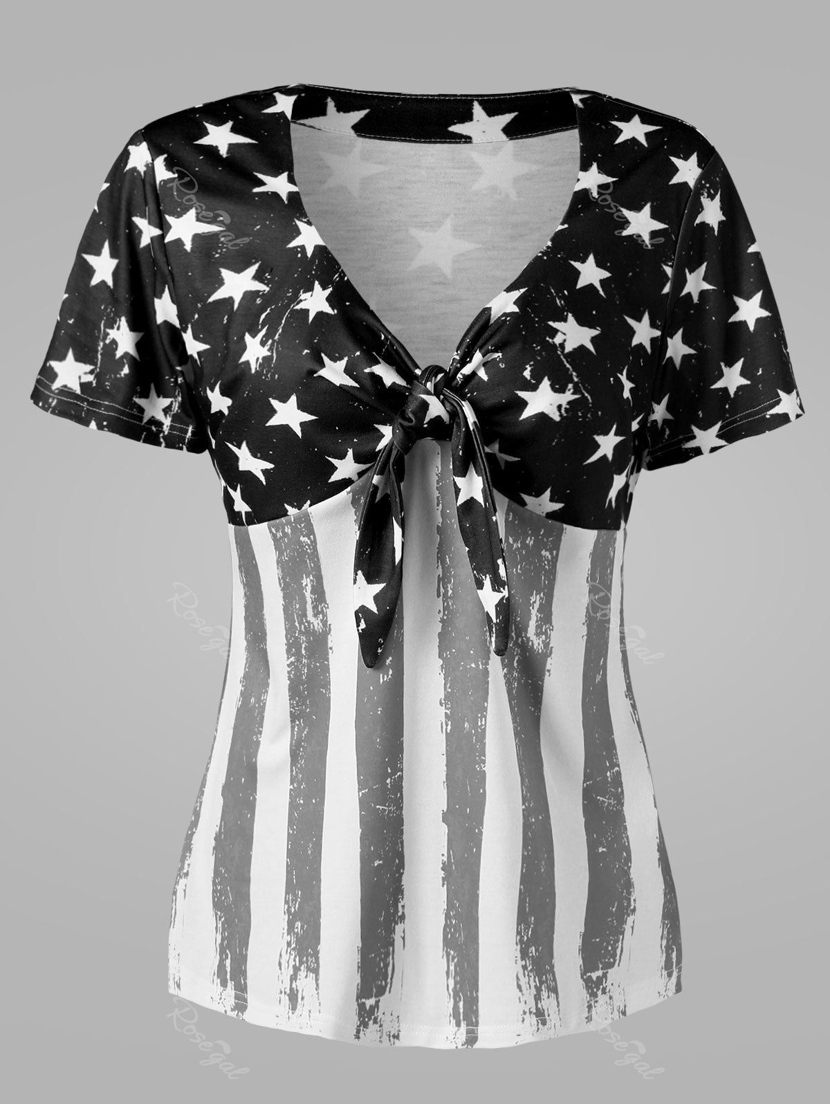 Shops Empire Waist American Flag Plus Size T-Shirt  