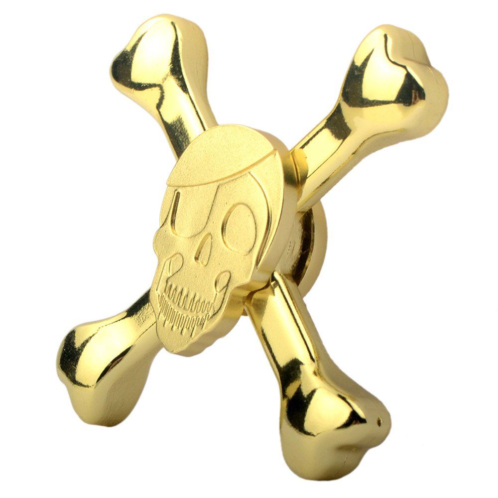 

Stress Relief EDC Pirate Skull Fidget Spinner, Golden