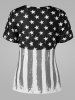 Empire Waist American Flag Plus Size T-Shirt -  