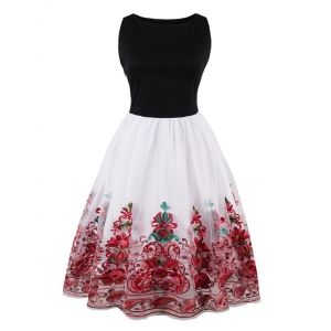 Embroidered Vintage Flare Dress