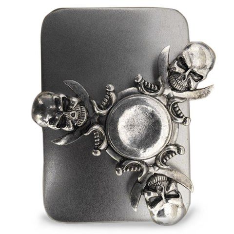 Silver grey Finger Gyro Stress Relief Toy Skull Fid Spinner