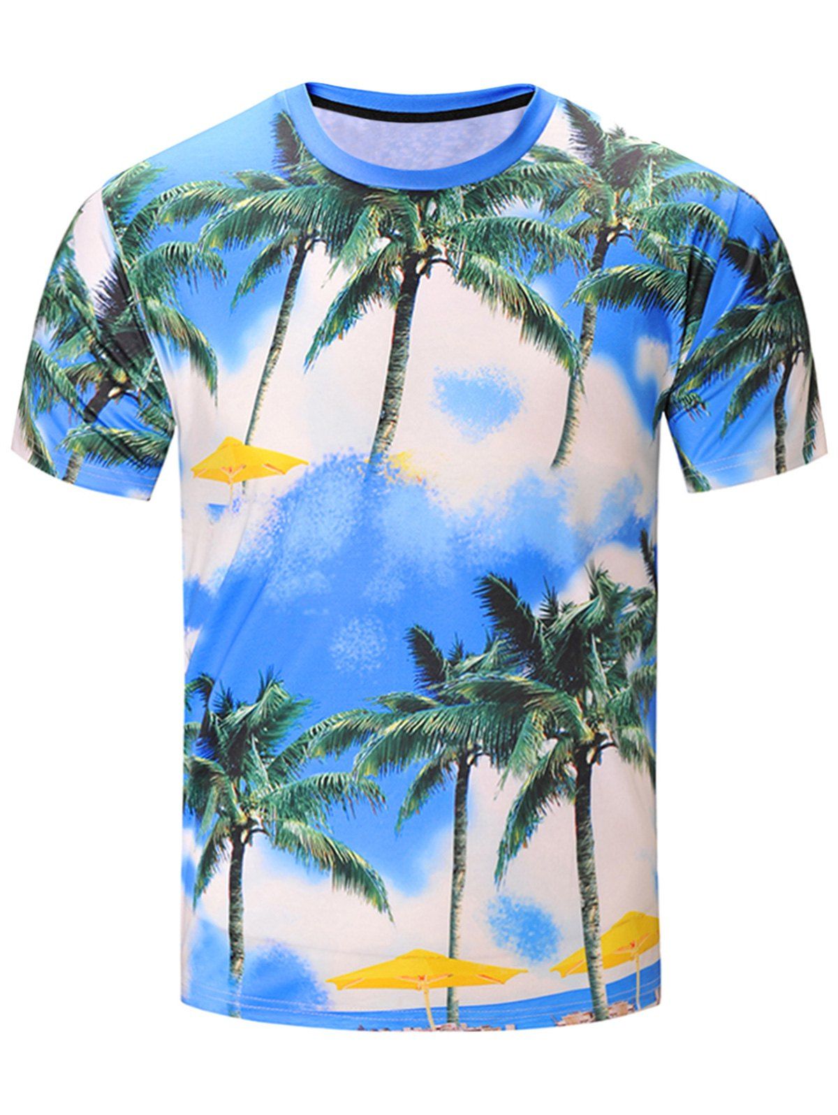 [16% OFF] 3D Coconut Tree Print Hawaiian T-Shirt | Rosegal